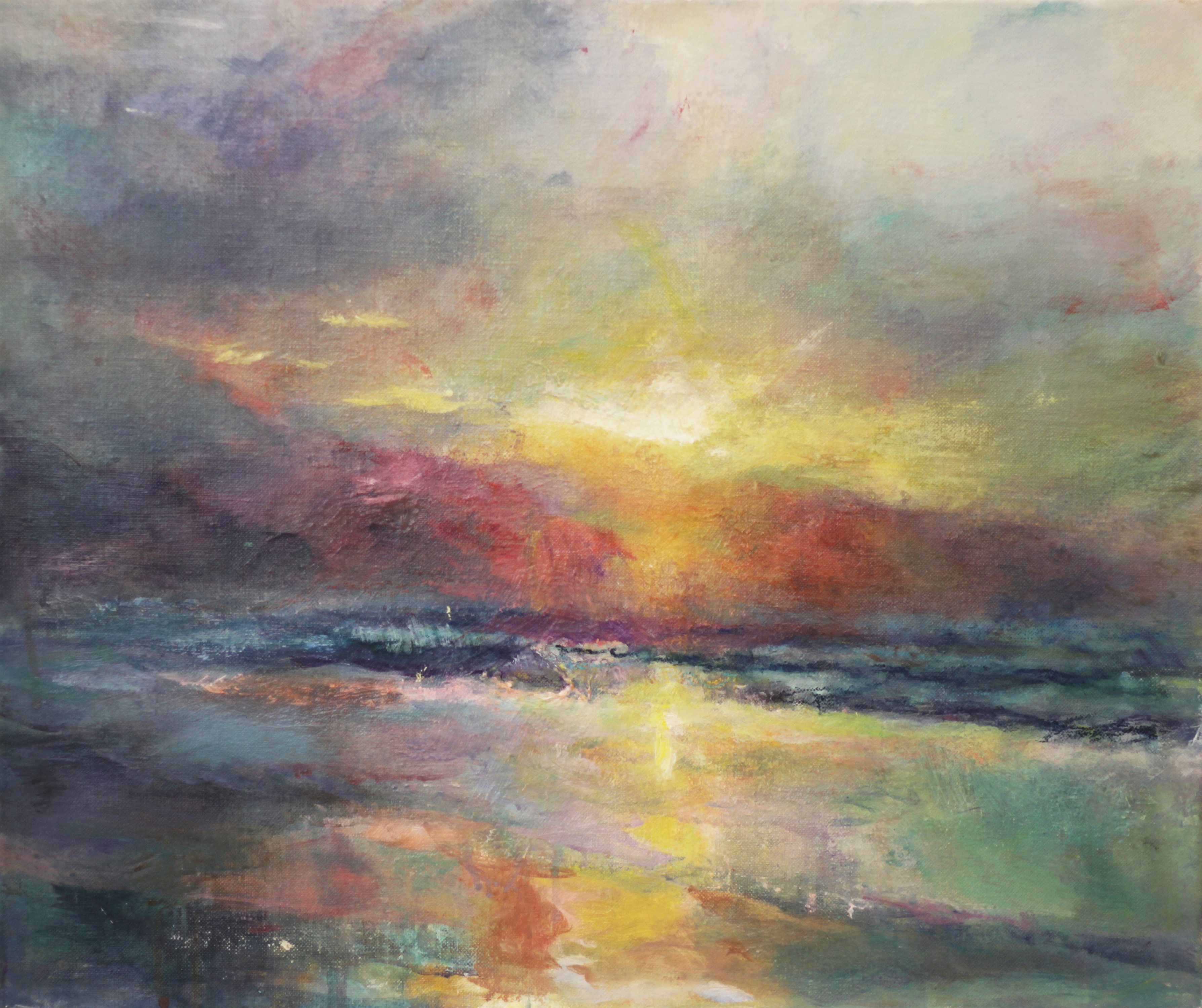 Akryl på linneduk, 65x73 cm, till salu